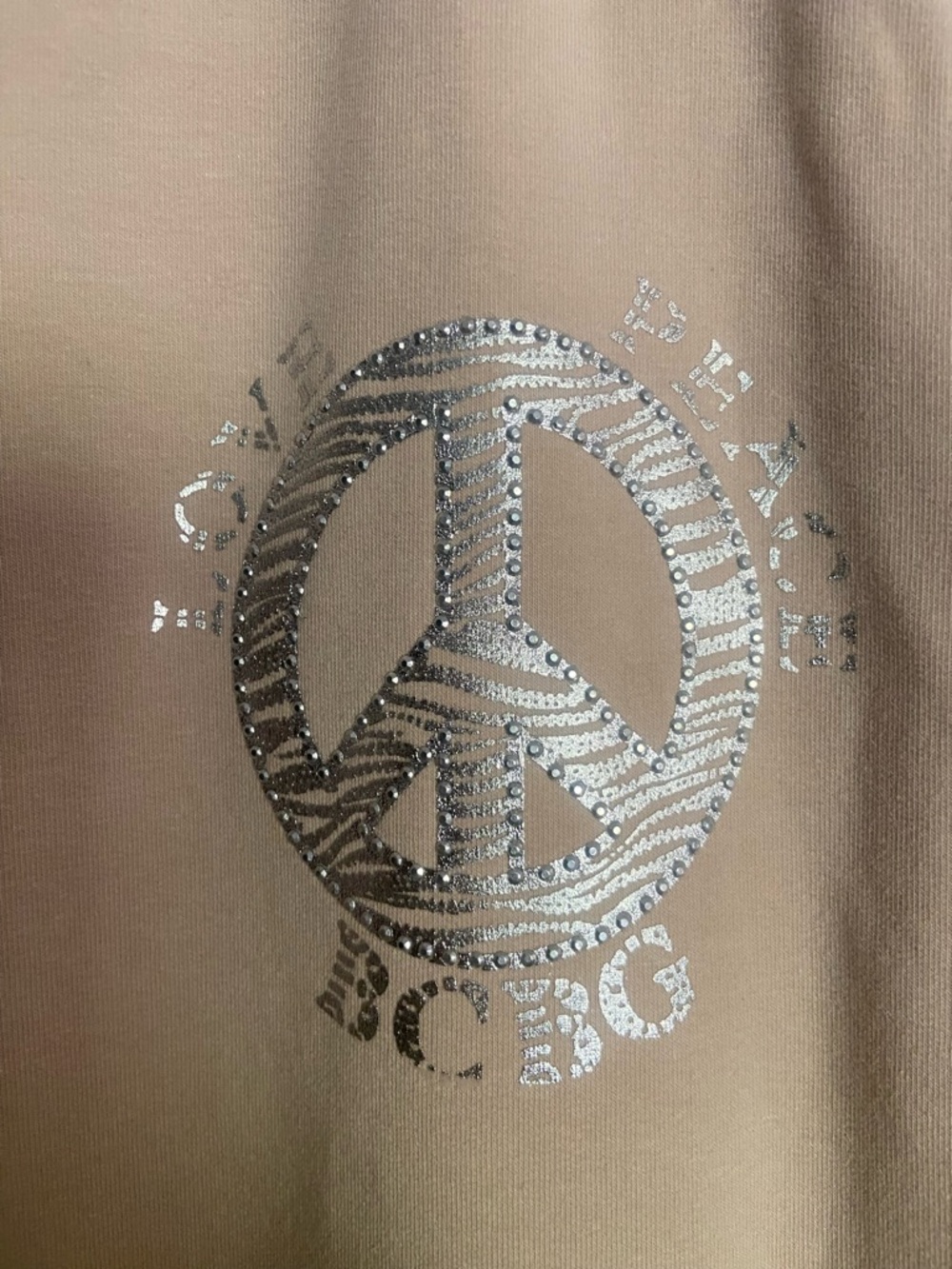 ✌️BCBGMaxAzria Beige Zip-Up Hoodie/Pants with Silver Logos/Hardware - Picture 10 of 15